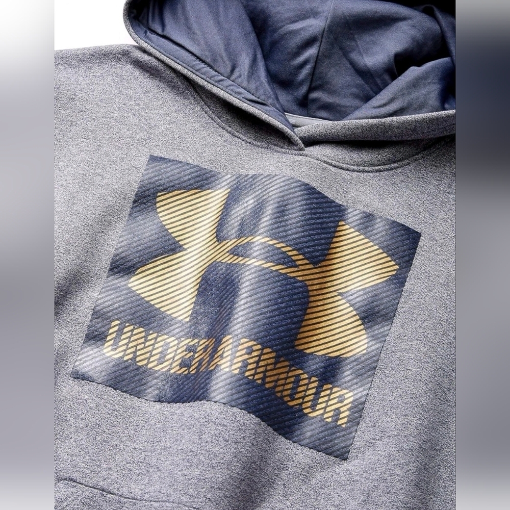 Under Armour Heather Grey Unisex Pullover Hoodie Sz Youth XL - Picture 10 of 10